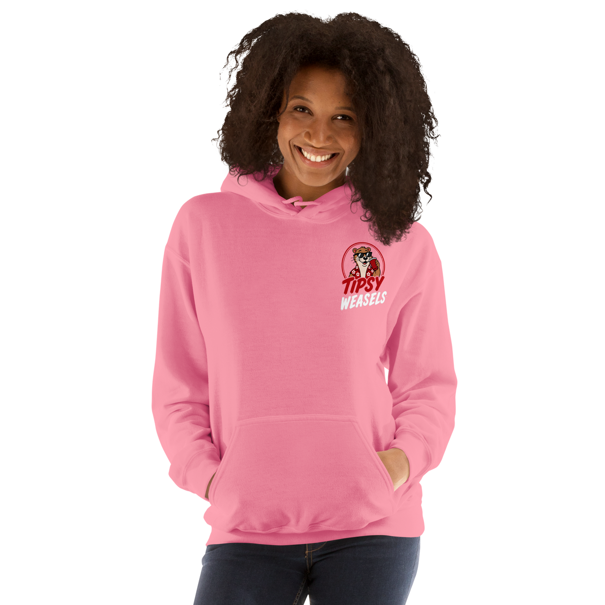 Tipsy Weasels Classic Hoodie - White Logo