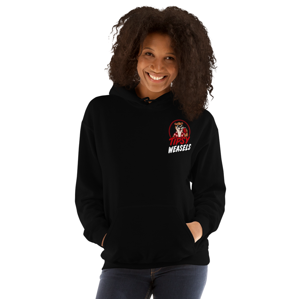 Tipsy Weasels Classic Hoodie - White Logo