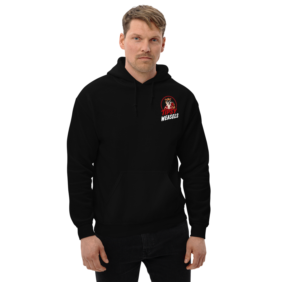 Tipsy Weasels Classic Hoodie - White Logo