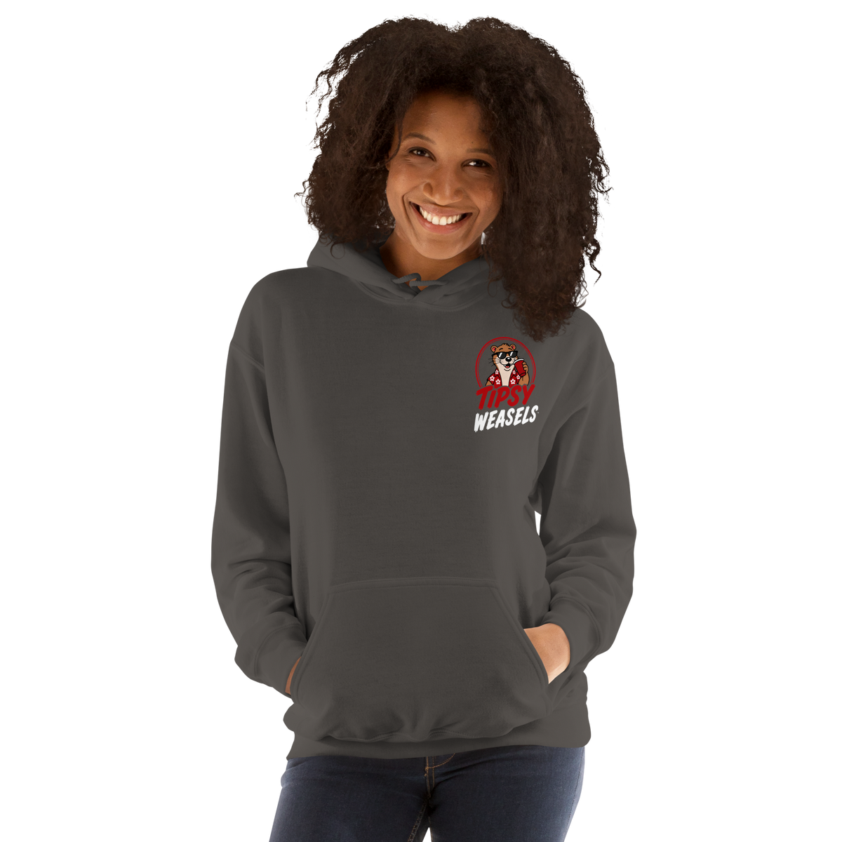 Tipsy Weasels Classic Hoodie - White Logo