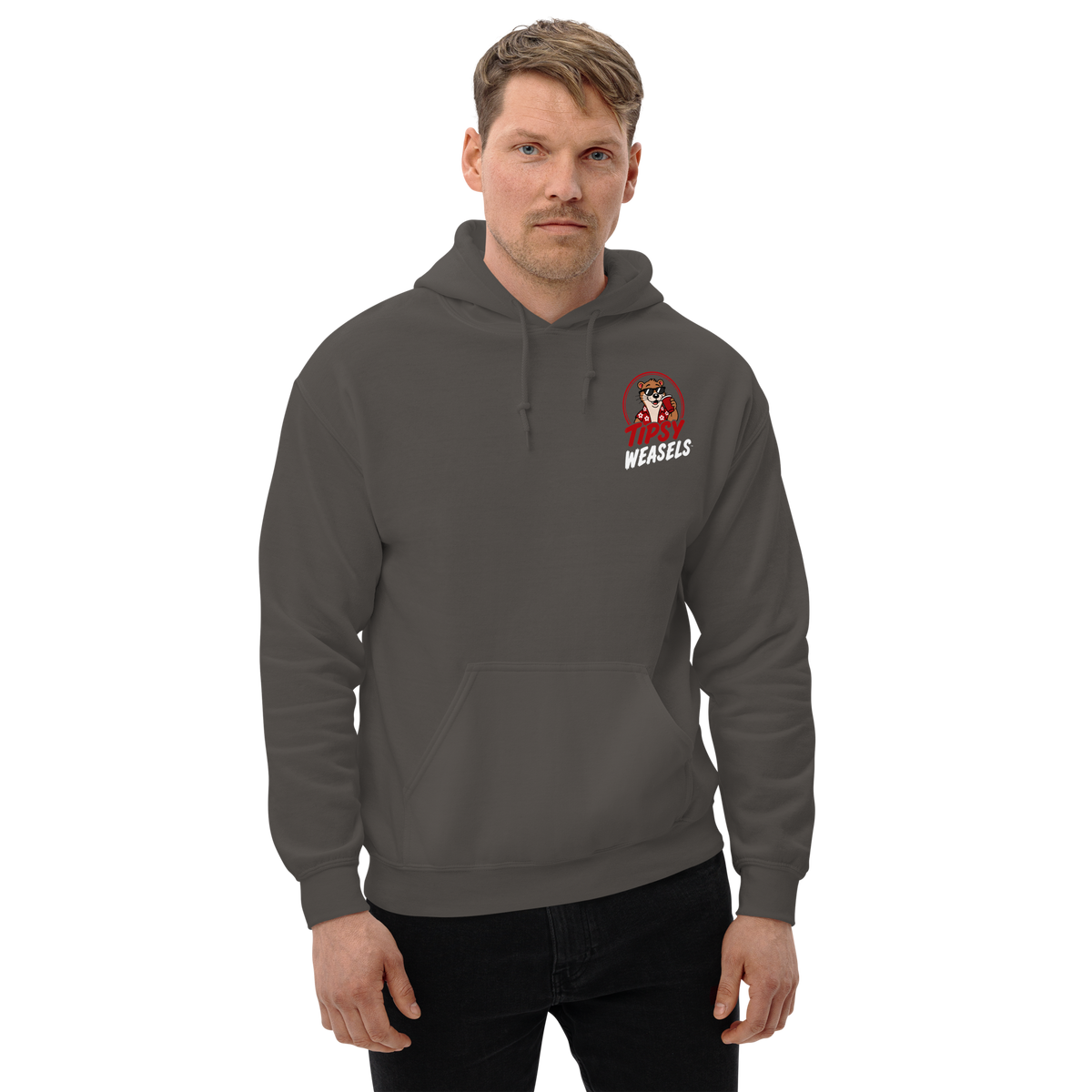 Tipsy Weasels Classic Hoodie - White Logo