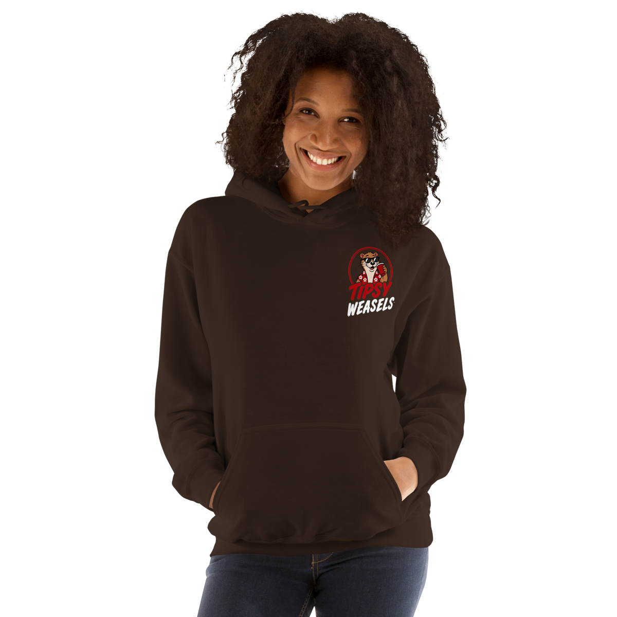 Tipsy Weasels Classic Hoodie - White Logo
