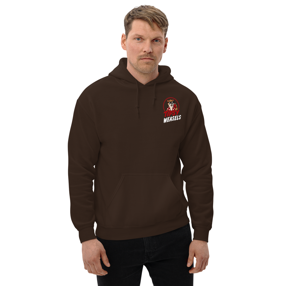 Tipsy Weasels Classic Hoodie - White Logo