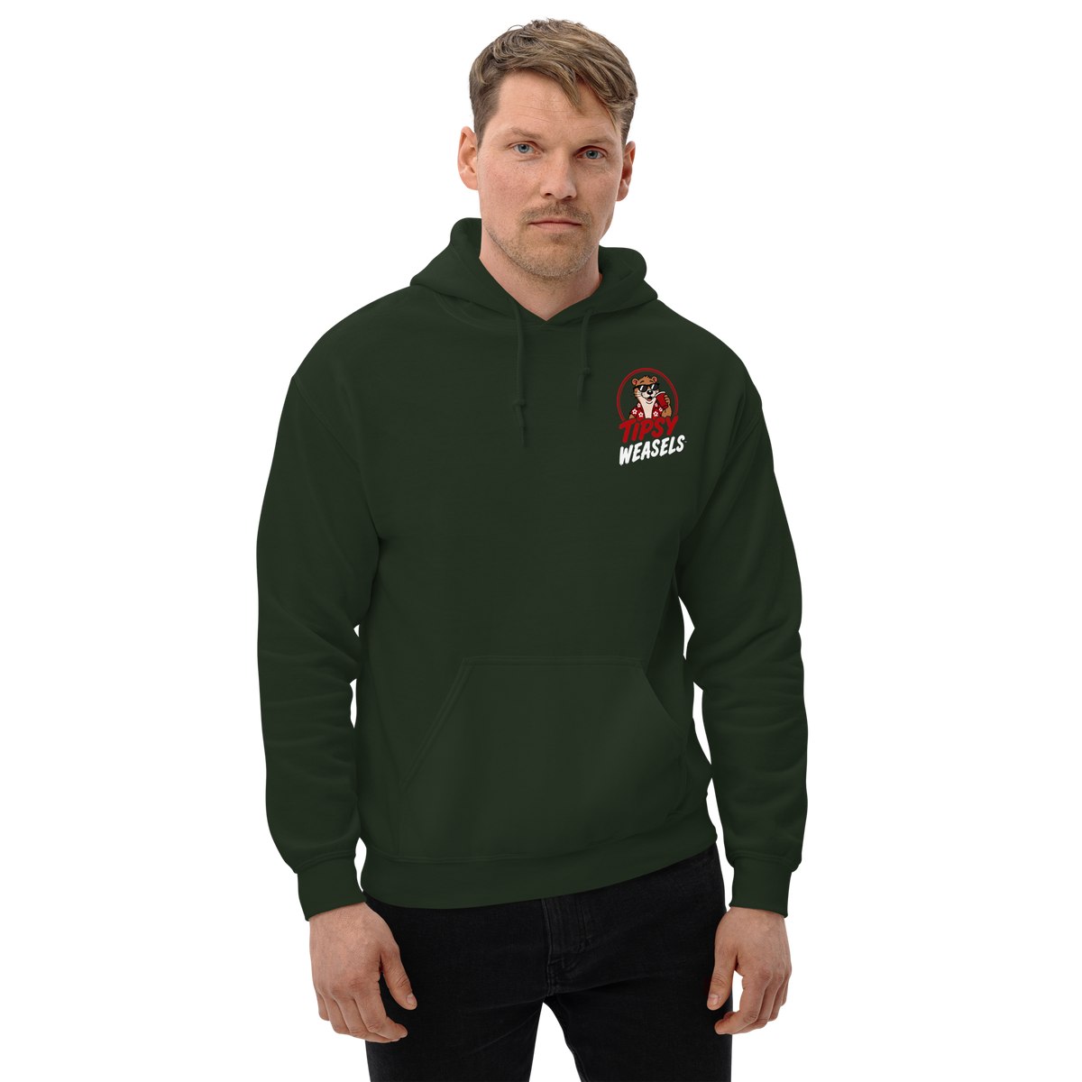 Tipsy Weasels Classic Hoodie - White Logo