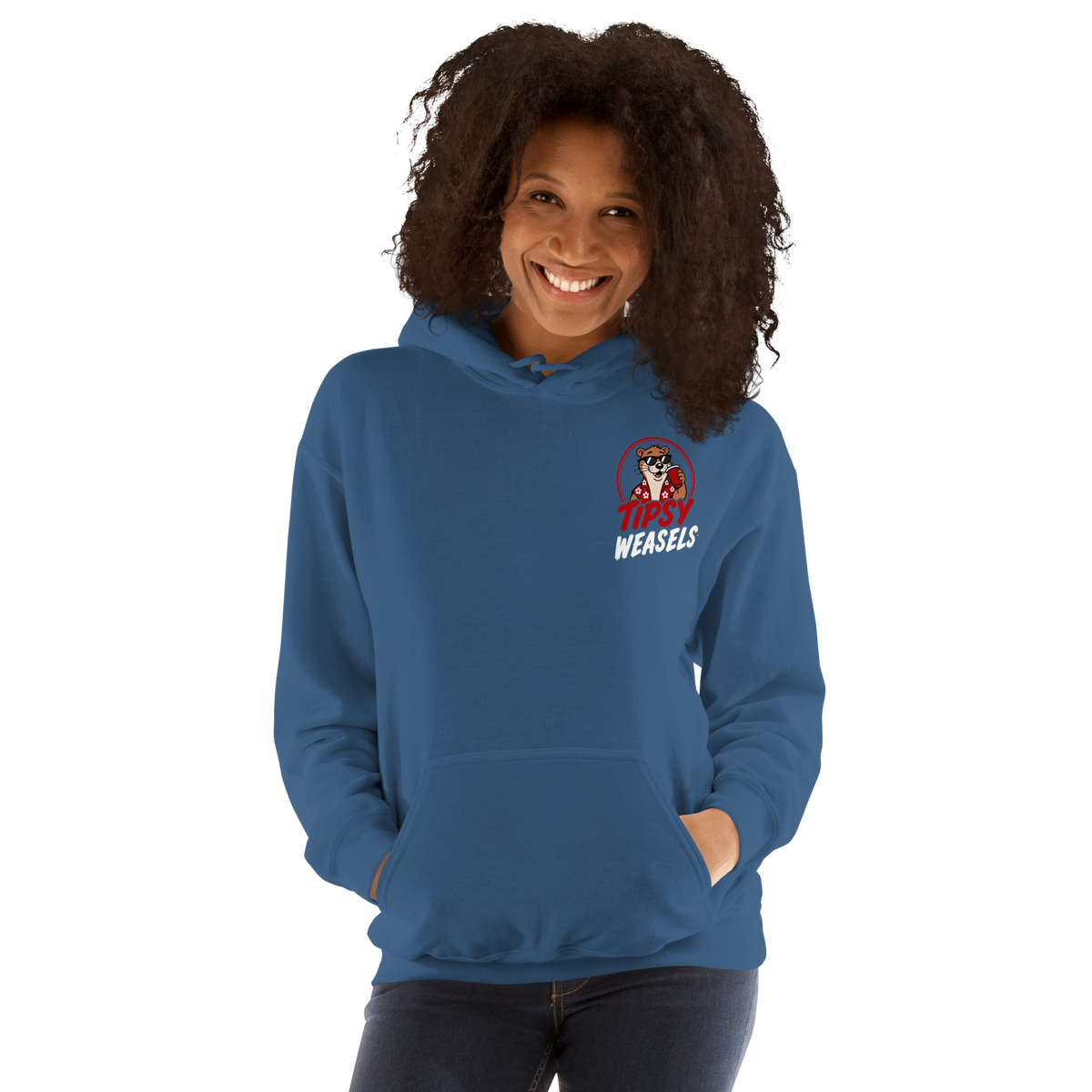 Tipsy Weasels Classic Hoodie - White Logo