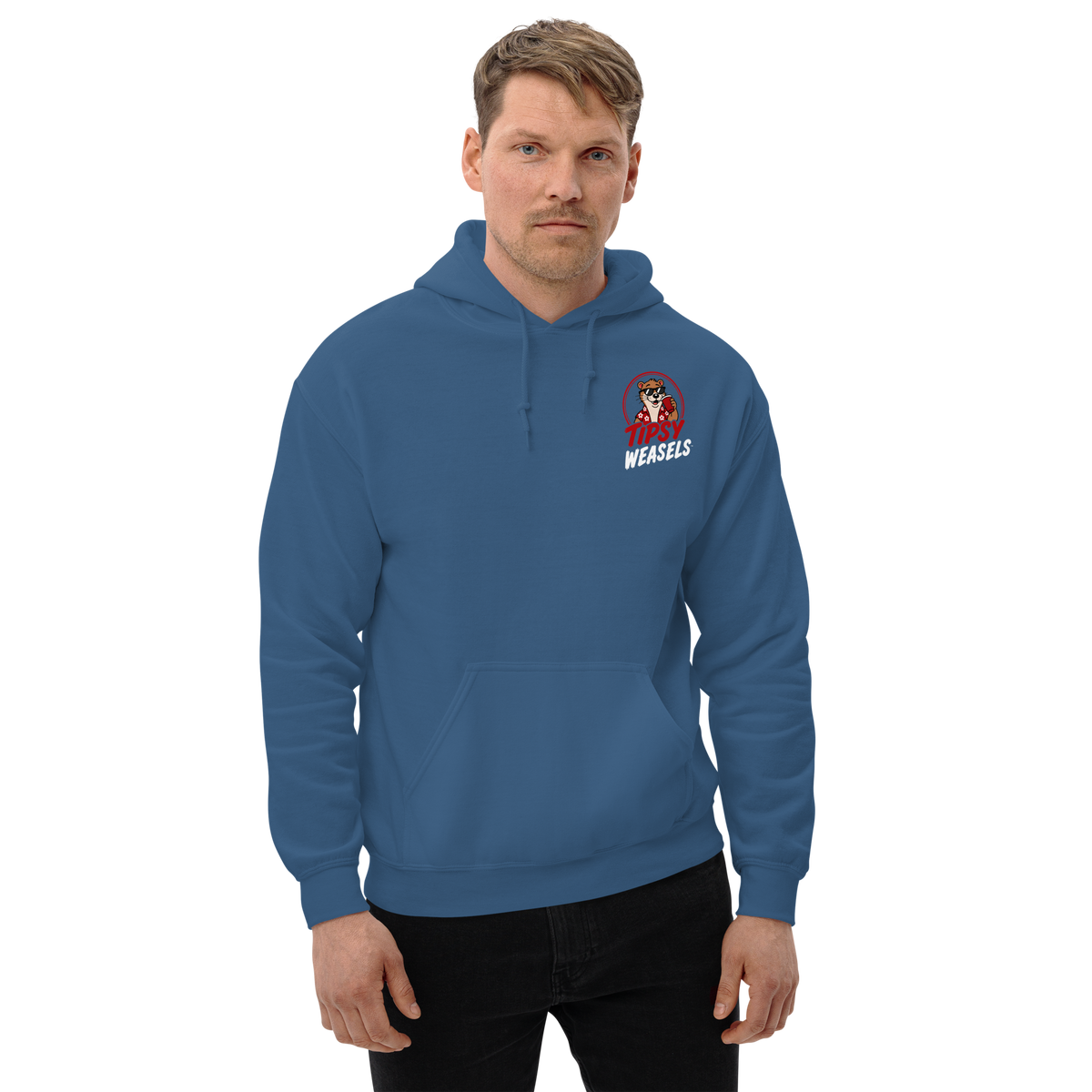 Tipsy Weasels Classic Hoodie - White Logo