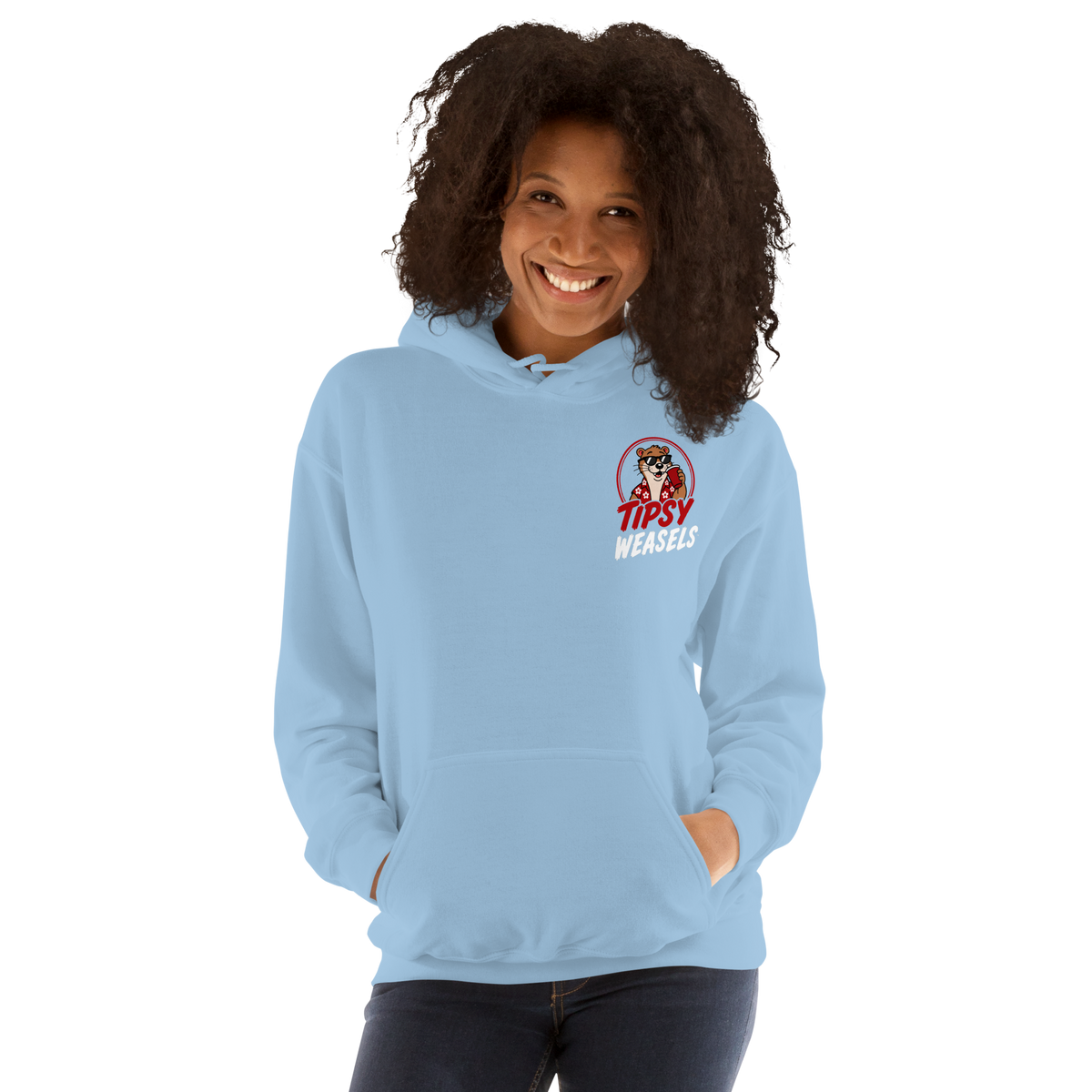 Tipsy Weasels Classic Hoodie - White Logo