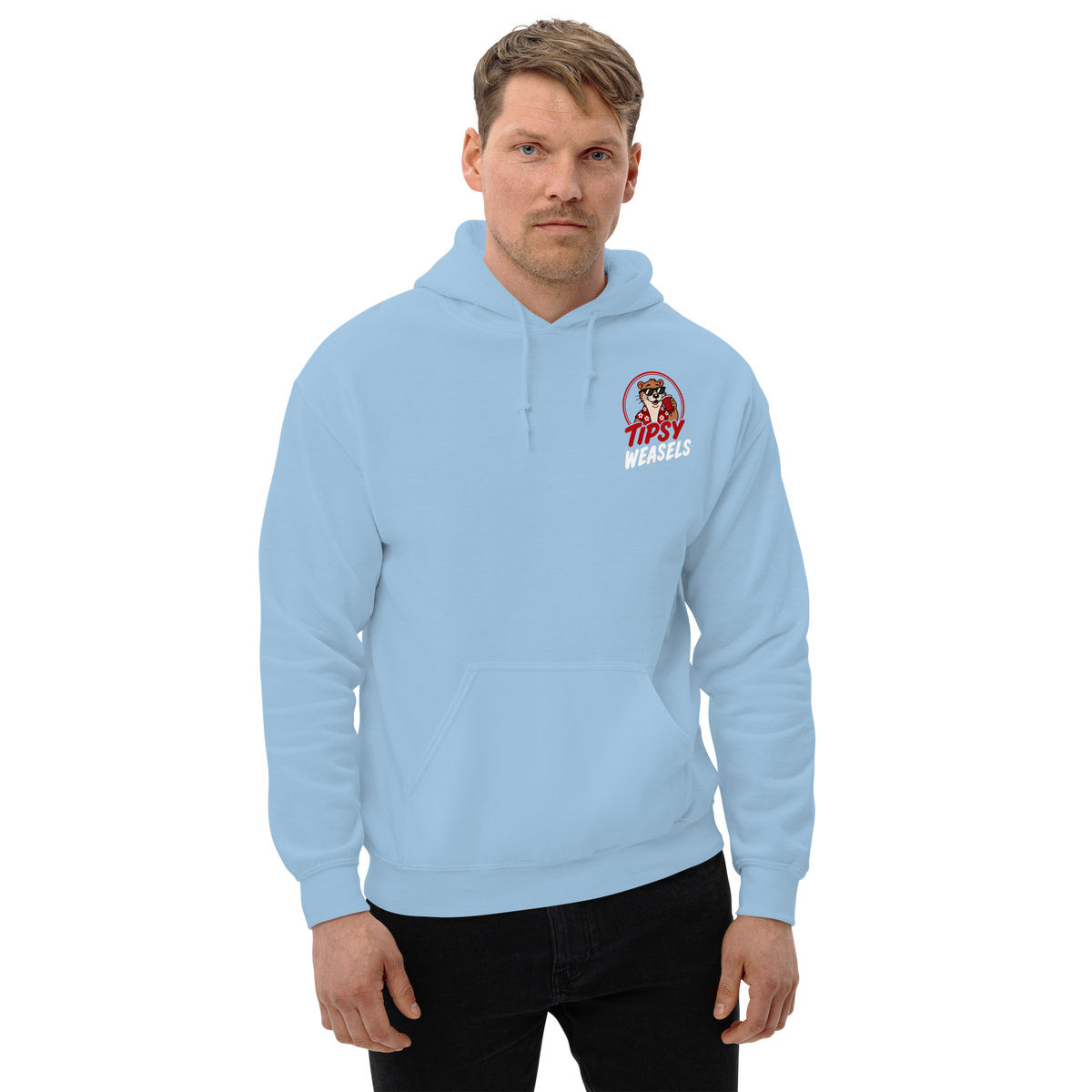 Tipsy Weasels Classic Hoodie - White Logo