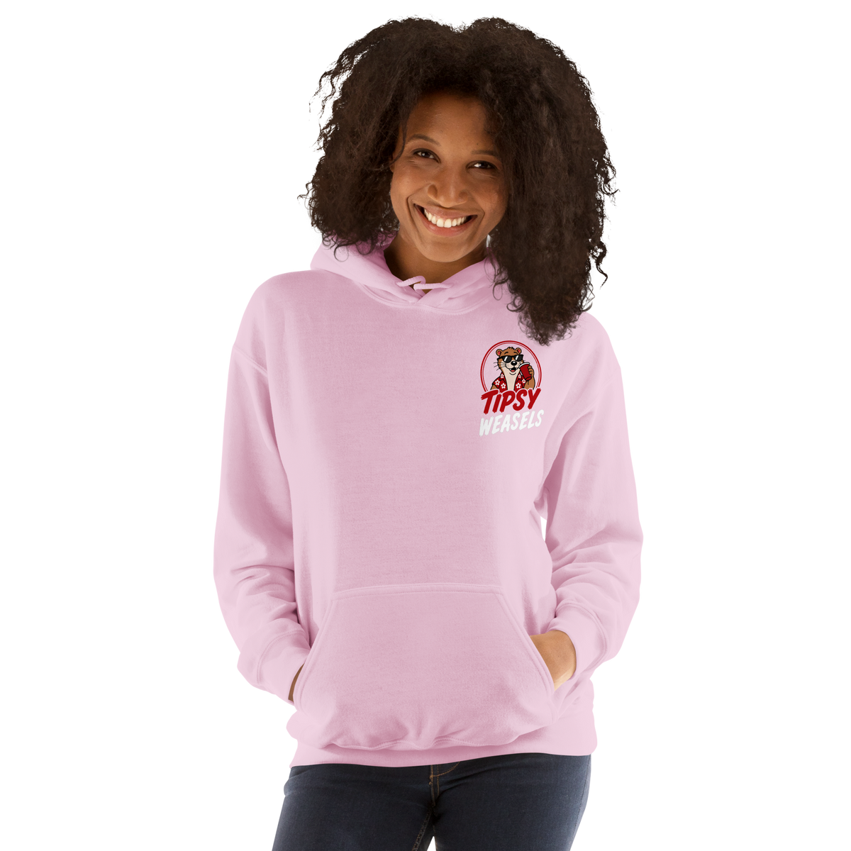 Tipsy Weasels Classic Hoodie - White Logo