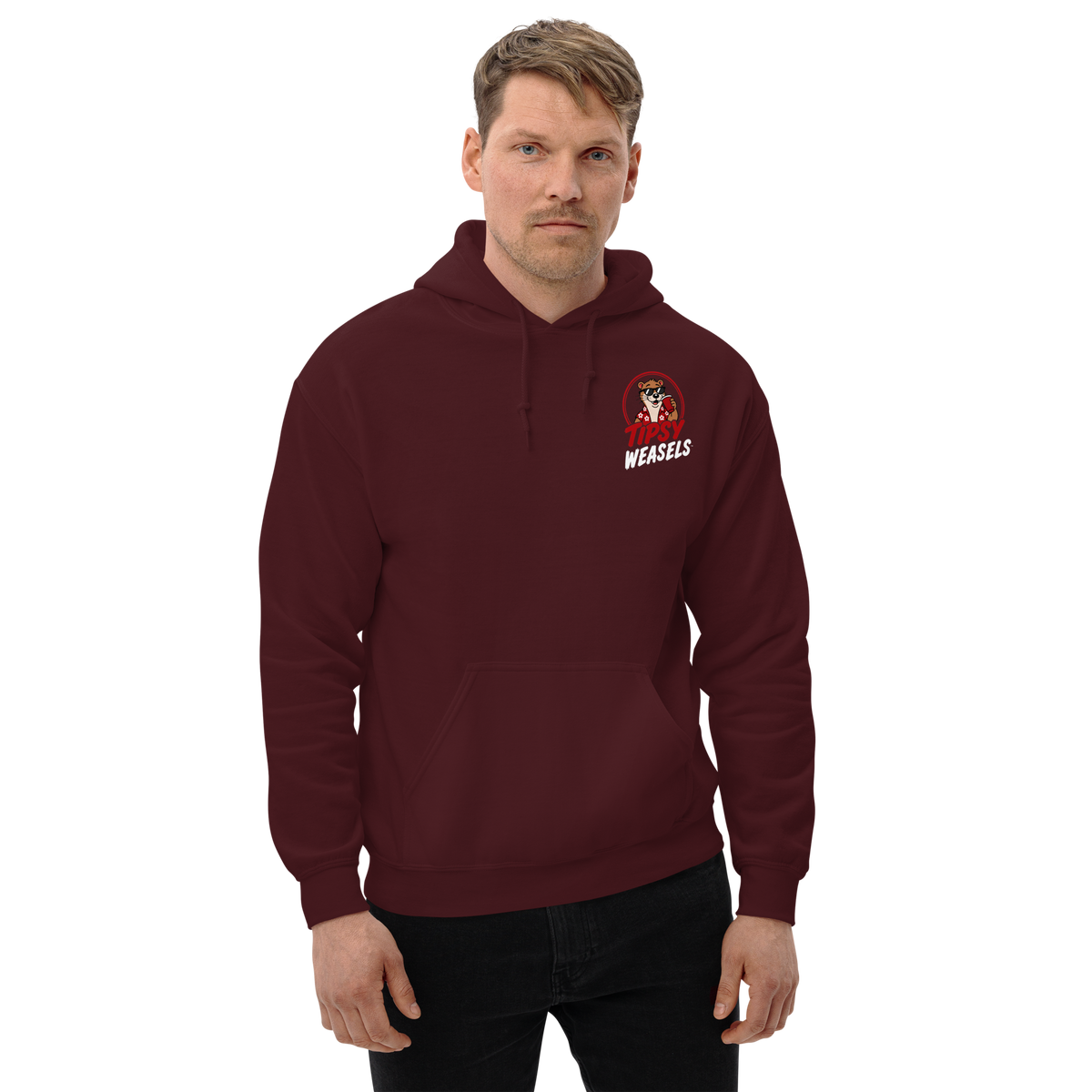 Tipsy Weasels Classic Hoodie - White Logo