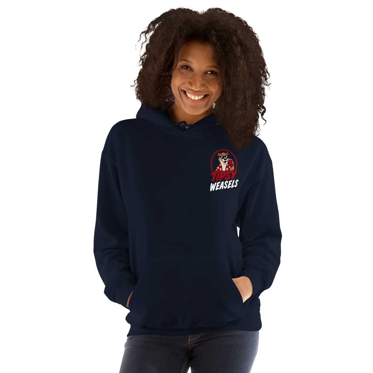 Tipsy Weasels Classic Hoodie - White Logo