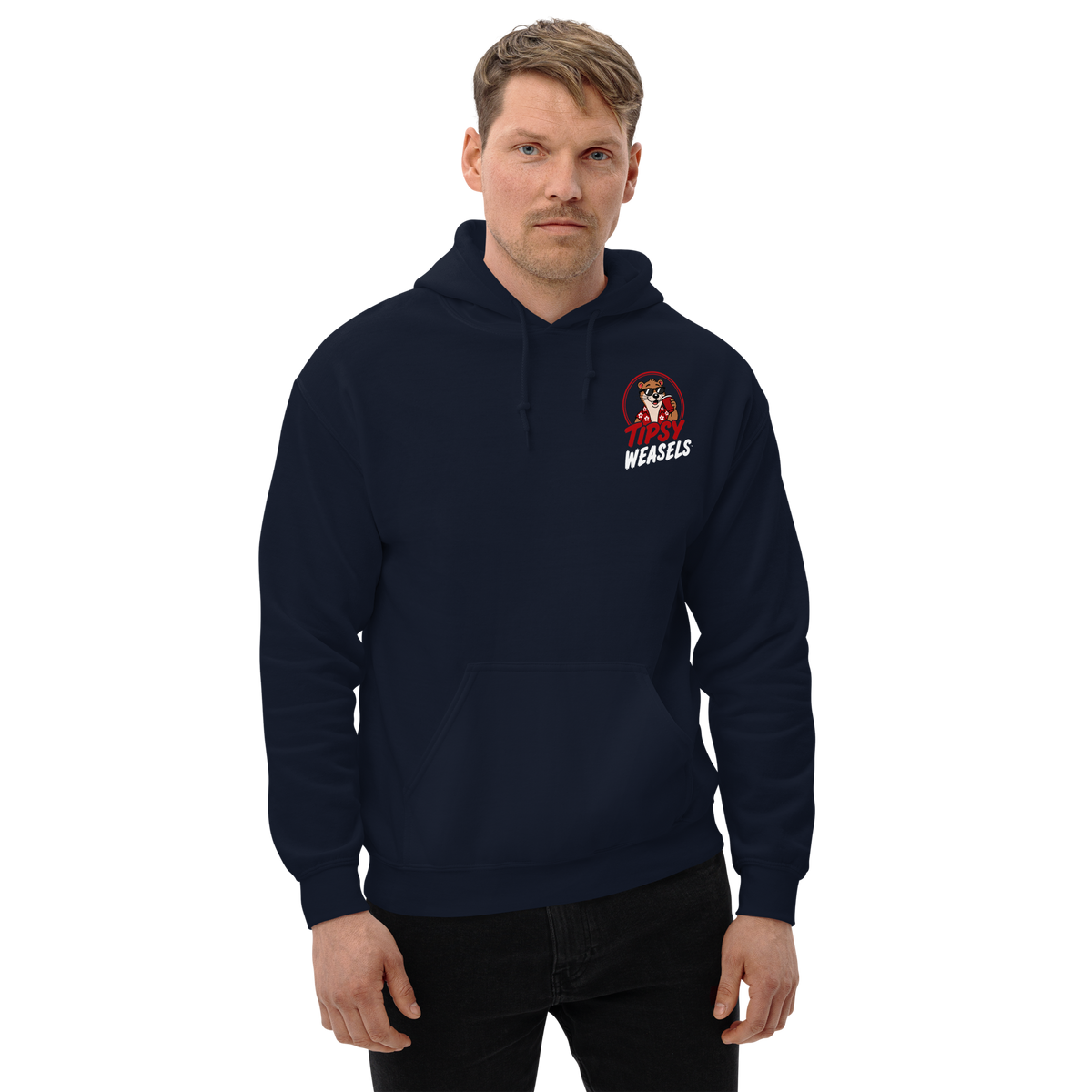 Tipsy Weasels Classic Hoodie - White Logo