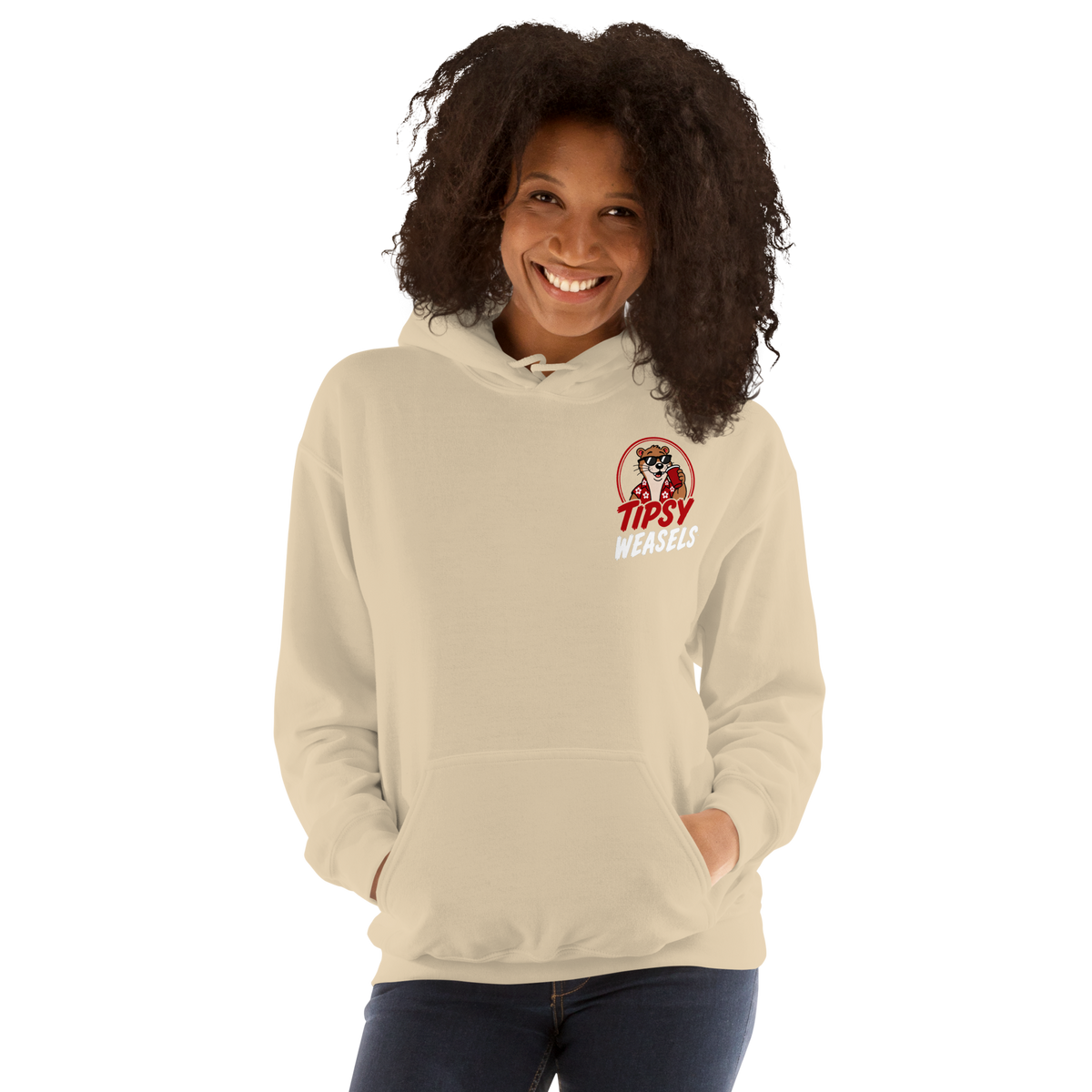 Tipsy Weasels Classic Hoodie - White Logo