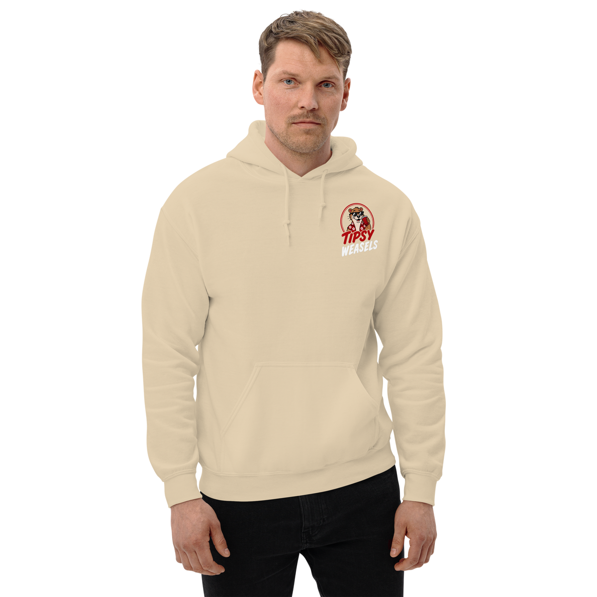 Tipsy Weasels Classic Hoodie - White Logo